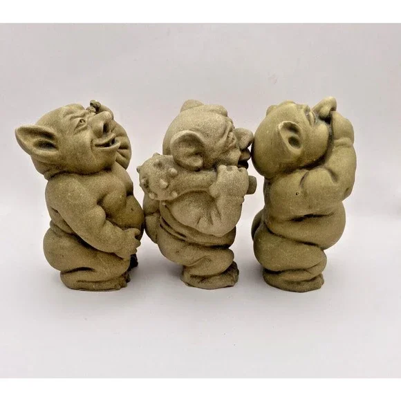 Picc-a-Dilly Design Toscano Garden Gargoyle Figurines Set of 3 Used - Picture 4 of 12